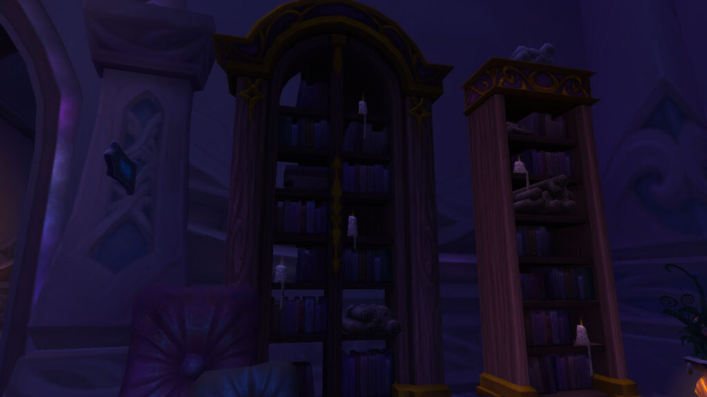 WoW cabinets with books and scrolls