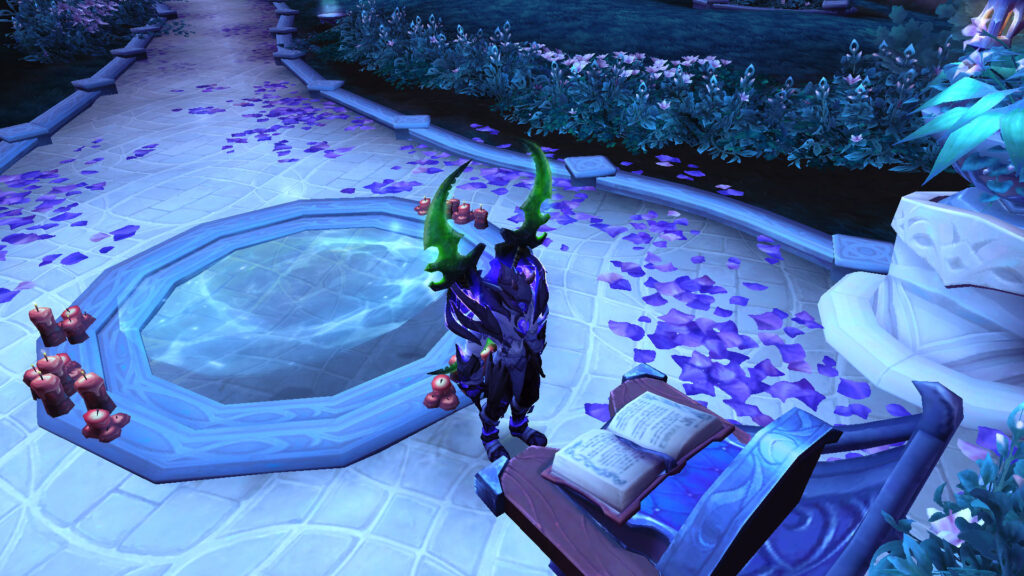 WoW the night elf is reading a book